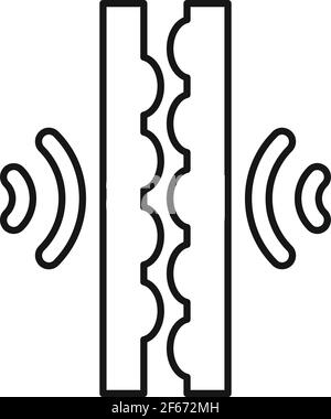 Soundproofing audio reflection icon, outline style Stock Vector