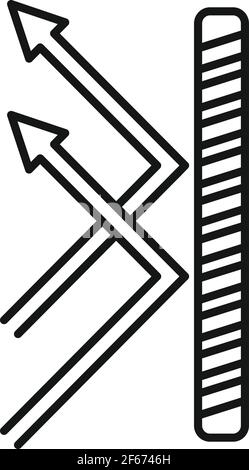 Acoustic sound reflect icon, outline style Stock Vector