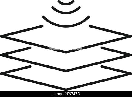 Audio absorption panel icon, outline style Stock Vector