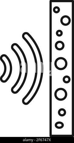 Foam soundproof wall icon, outline style Stock Vector