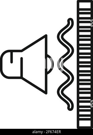 Sound wall barrier icon, outline style Stock Vector