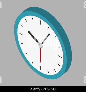 Clock isometric icon or logo. 3D vector illustration of a clock. Isometric vector furniture. Home interior element for web design, mobile application, Stock Vector