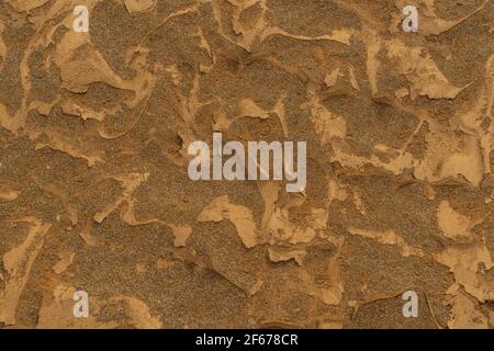 Rippled golden brown desert sand Texture, background from Sossusvlei Stock Photo