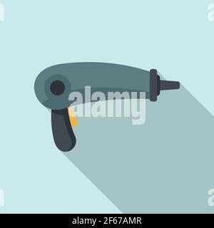 Gun steam cleaner icon, flat style Stock Vector