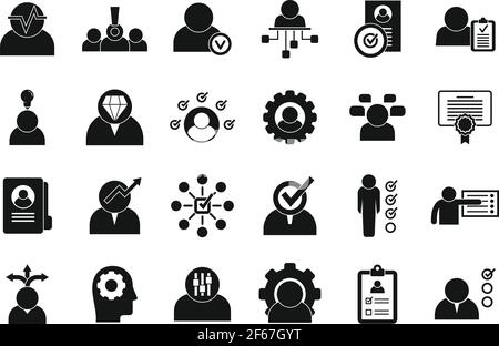 Personal traits icons set, simple style Stock Vector