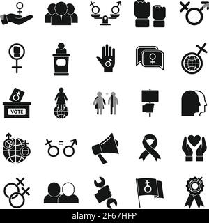 Empowerment icons set, simple style Stock Vector