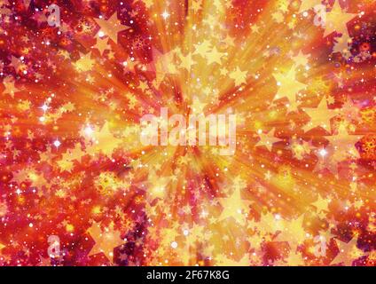 bright explosion fire speed burst background in space starse Stock Photo