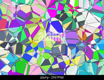 cubism crystal multicolored painted background Stock Photo