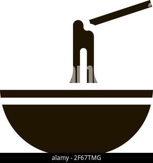 liquid cheese in fondue skewer bowl icon Vector Glyph Illustration Stock Vector