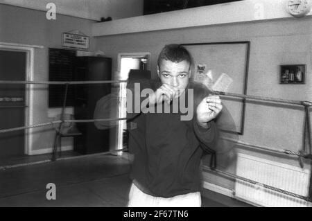 Sparring and bag work at boxing club Stock Photo