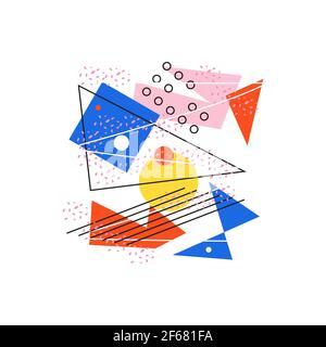 Inspiring abstract picture with shapes for decor on white Stock Vector