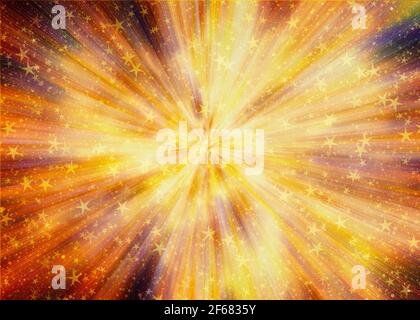 bright explosion fire speed burst backgrounds in space stars Stock Photo