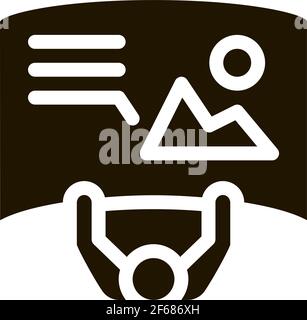 man with detailed posters top view icon Vector Glyph Illustration Stock Vector