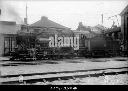 Delivery photo of one of the steam locomotives of G8 2-type manufactured by Nydqvist & Holm AB for export to Turkey between 1928-1933. These were numbered between 45001 - 45062. The last of these locomotives were taken out of traffic in 1990 and one of them, 45035, can now be viewed at Ankara Locomotive Museum in Ankara, Turkey. Stock Photo