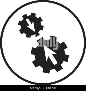 Connect gears, integration process, system settings icon is isolated on ...