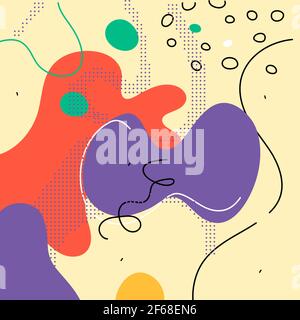 Colorful patterns for decor and design on yellow background Stock Vector