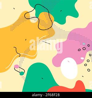 Colorful abstract patterns for decor on yellow background Stock Vector