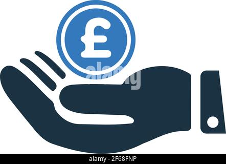 Hand Money, Pound sterling payment Icon - Perfect for use in designing and developing websites, printed files and presentations, Promotional Materials Stock Vector