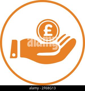 Hand Money, Pound sterling payment Icon - Perfect for use in designing and developing websites, printed files and presentations, Promotional Materials Stock Vector