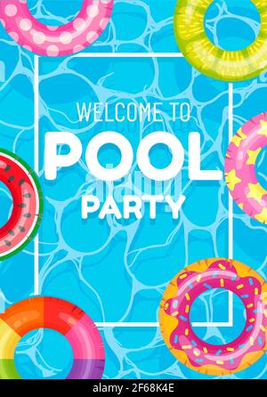 Banner poster invitation to pool party vector Stock Vector