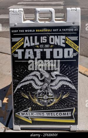 All is One tattoo shop in Nob Hill Albuquerque New Mexico  off Central  Avenue AKA Route 66 Stock Photo  Alamy