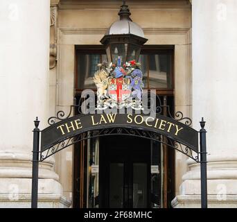 Entrance of the Law Society of England and Wales, the independent professional body of solicitors in England and Wales Stock Photo
