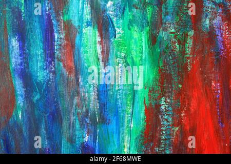 Artistic background painted in reds, greens and blues Stock Photo