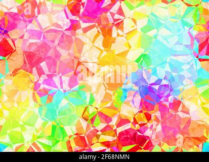 abstract polygonal colorful bright background. Seamless wallpaper Stock Photo