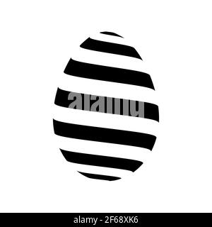 Easter egg - black striped pattern Stock Vector