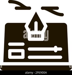 computer maker movie settings icon Vector Glyph Illustration Stock Vector