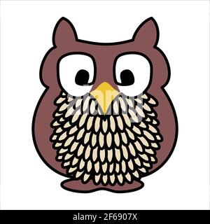 Cute cartoon owl with big eyes Stock Vector