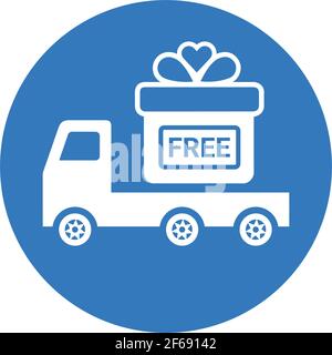Delivery gift, transportation, Free shipping icon is isolated on white background. Simple vector illustration for graphic and web design or commercial Stock Vector