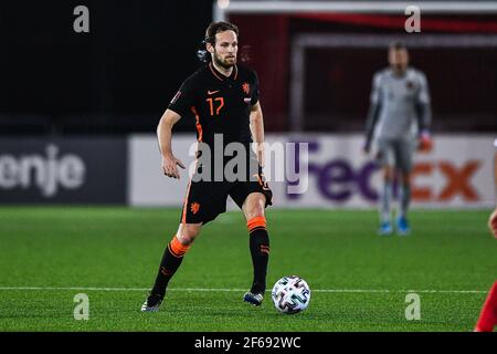 GIBRALTAR, GIBRALTAR - MARCH 30: Daley Blind of the Netherlands during the FIFA World Cup 2022 Qatar Qualifier match between Gibraltar and Netherlands Stock Photo