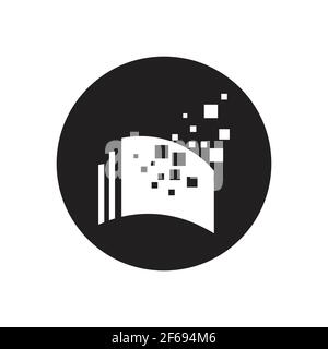 Digital book logo technology vector icon design Stock Vector