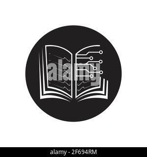 Digital book logo technology vector icon design Stock Vector