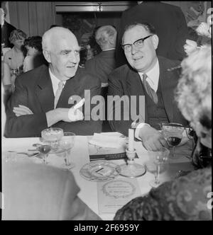 First district manager Markland at a dinner during an advertising event for Nils Holgersson tour as the state's railways organized. Stock Photo