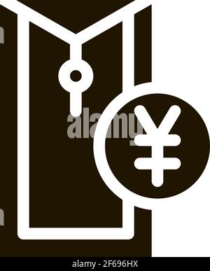 chinese thing for currency icon Vector Glyph Illustration Stock Vector