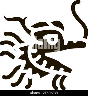 mask of chinese dragon icon Vector Glyph Illustration Stock Vector