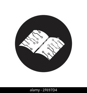 Digital book logo technology vector icon design Stock Vector