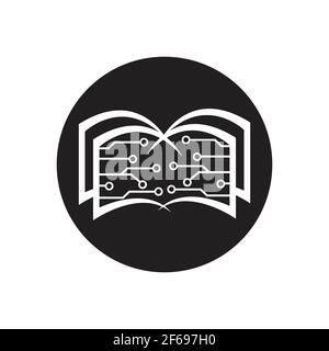 Digital book logo technology vector icon design Stock Vector
