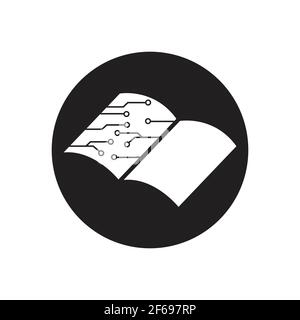 Digital book logo technology vector icon design Stock Vector
