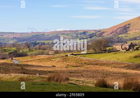Howgills and Sedbergh from Garsdale, Yorkshire Dales National Park Stock Photo