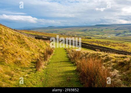 Wensleydale from Askrigg Common, Yorkshire Dales National Park Stock Photo
