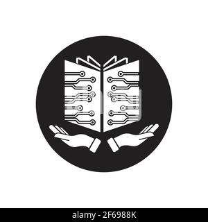 Digital book logo technology vector icon design Stock Vector