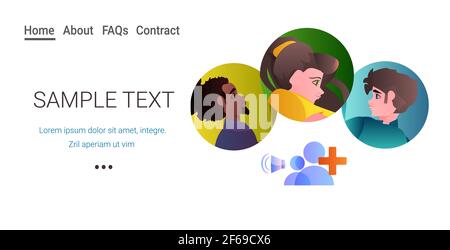 mix race people discussing during video call in group chat virtual conference online communication concept Stock Vector