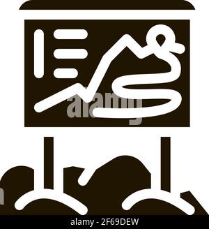 ski resort direction map icon Vector Glyph Illustration Stock Vector