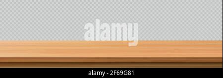 Large table top solid wood texture, transparent background - Vector illustration Stock Vector
