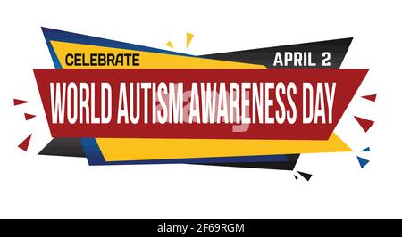 World autism awareness day banner design on white background, vector illustration Stock Vector