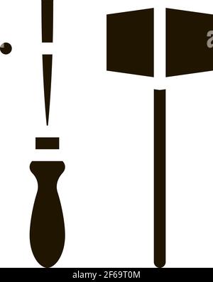 leather craft tools icon Vector Glyph Illustration Stock Vector