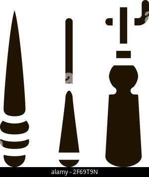 leather repair tools icon Vector Glyph Illustration Stock Vector